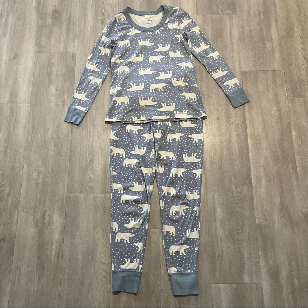 Hanna Andersson Snowy Polar Bear Pajama Set Size Small